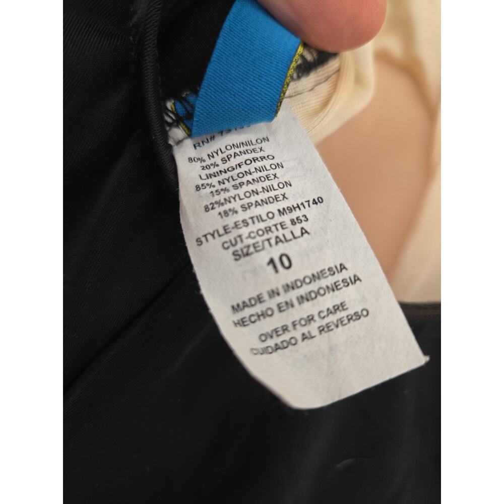 Maxine of Hollywood Sz 10 Swimsuit Swim Dress Black/White Circles New One Piece - Picture 6 of 6